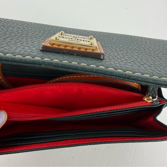 Dooney & Bourke Pebbled Leather Continental Wallet Deep Forest Green Crossbody - Picture 7 of 8